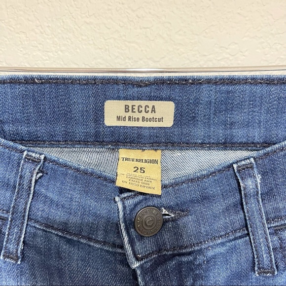 TRUE RELIGION Becca Mid rise Bootcut Jeans Size 25 - Picture 5 of 12